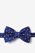 Navy with White Dots Navy Blue Pre-Tied Bow Tie Photo (0)