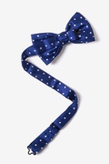 Navy with White Dots Navy Blue Pre-Tied Bow Tie Photo (1)