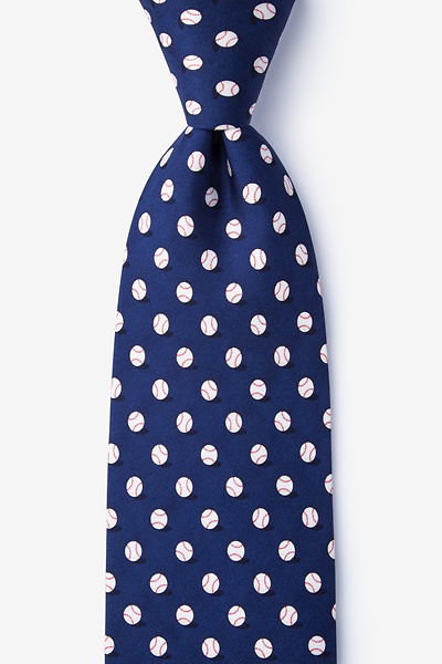 Navy Blue Silk No Hitter Tie