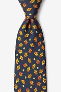 Oak Leaves Navy Blue Tie Photo (0)