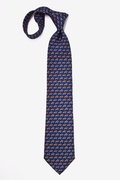 One Horse Race Navy Blue Tie Photo (2)