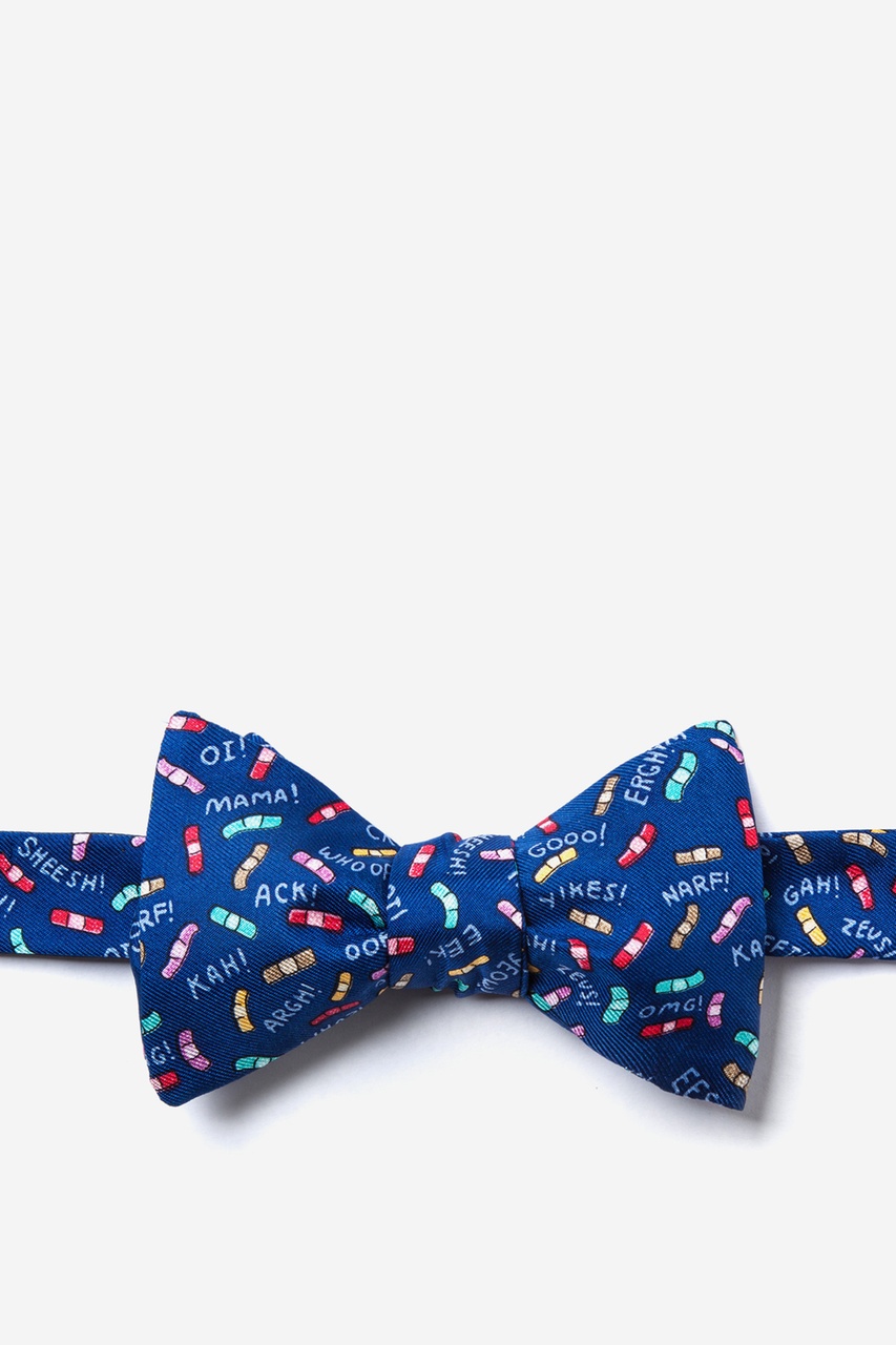 Ouch! Navy Blue Self-Tie Bow Tie Photo (0)