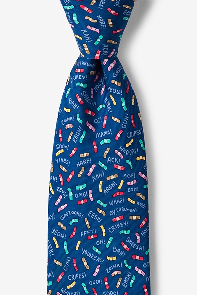 Navy Blue Silk Ouch! Tie