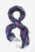 Navy Blue Silk Piccadilly Scarf Photo (1)