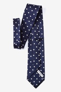 Polka Dot Navy Blue Extra Long Tie Photo (1)