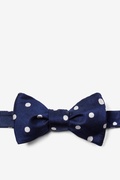 Polka Dot Navy Blue Self-Tie Bow Tie Photo (0)