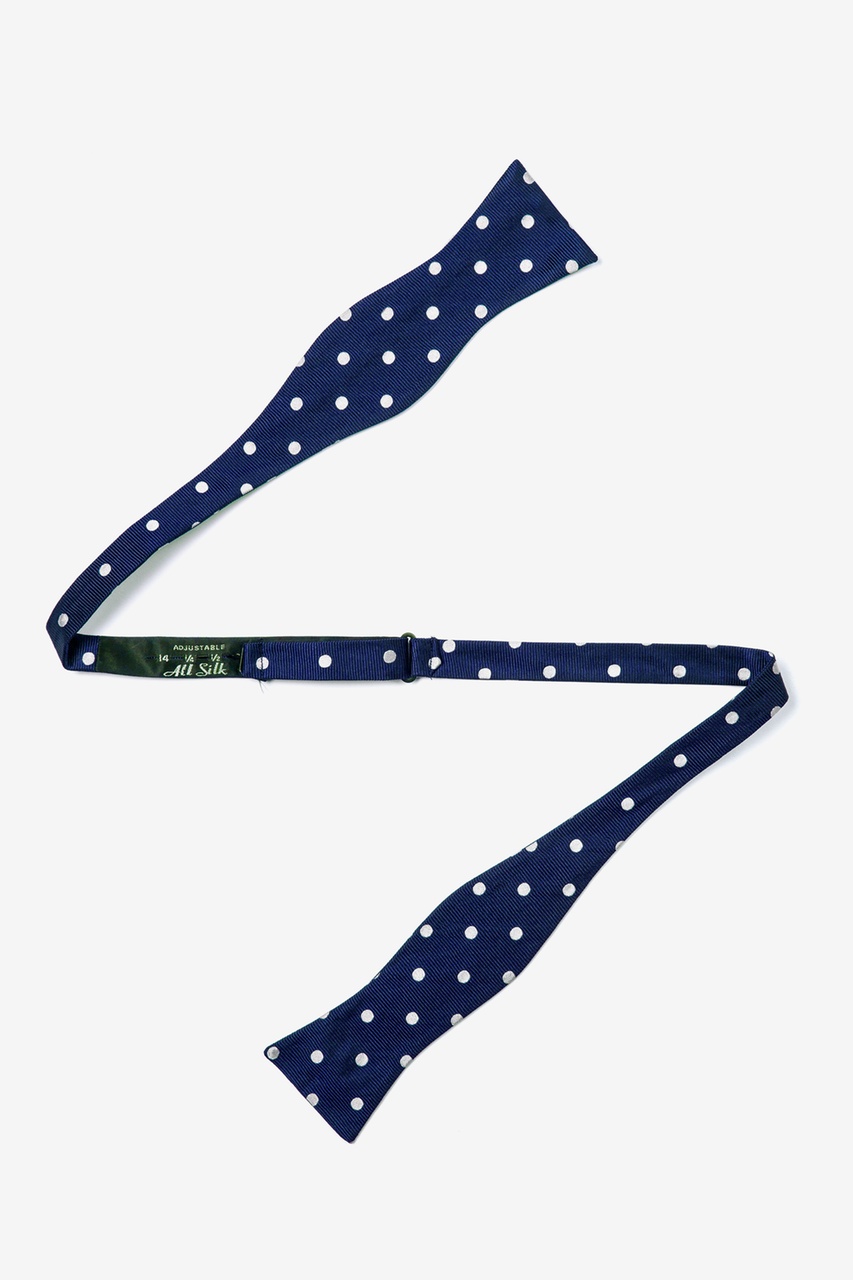 Navy Blue Silk Polka Dot Self-Tie Bow Tie | Ties.com