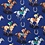 Navy Blue Silk Pony Up Tie