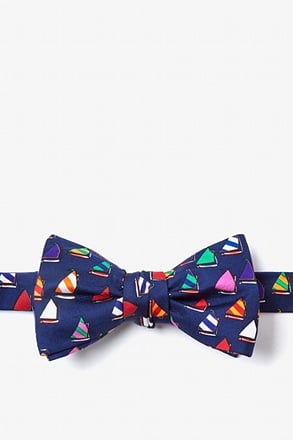 Rainbow Fleet Navy Blue Self-Tie Bow Tie