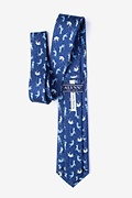 Raining Cats and Dogs Navy Blue Extra Long Tie Photo (1)