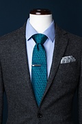 Rainy Navy Blue Extra Long Tie Photo (2)