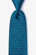 Rainy Navy Blue Extra Long Tie Photo (0)