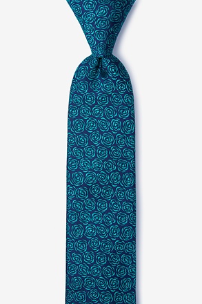 Rainy Navy Blue Skinny Tie