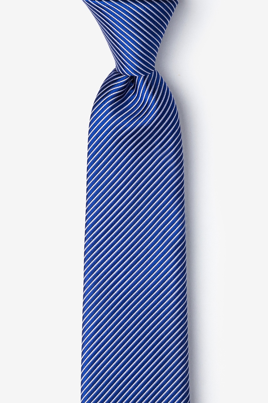blue dress ties Turnbull & Asser Royal Blue And White Small Spot Printed Silk Tie main image 0