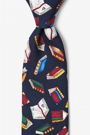 _Required Reading Navy Blue Tie_