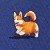 Navy Blue Silk Rowdy Corgis