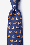 Rowdy Corgis Navy Blue Extra Long Tie Photo (0)