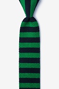 Rugby Stripe Navy Blue Knit Skinny Tie Photo (0)