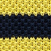 Navy Blue Silk Rugby Stripe Knit Skinny Tie