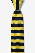 Rugby Stripe Navy Blue Knit Skinny Tie Photo (0)