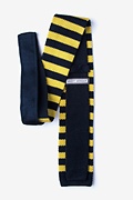 Rugby Stripe Navy Blue Knit Tie Photo (1)