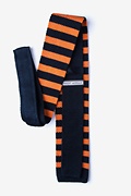 Rugby Stripe Navy Blue Knit Tie Photo (1)