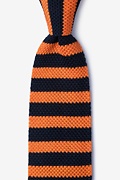 Rugby Stripe Navy Blue Knit Tie Photo (0)