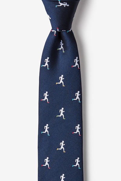 Navy Blue Silk Runner's High Skinny Tie