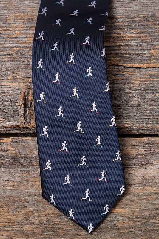 Runners Navy Blue Silk XL Tie Sports Neckties