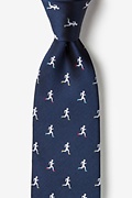 Runners Navy Blue Extra Long Tie Photo (0)