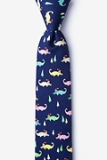 Santa Gators Navy Blue Skinny Tie Photo (0)