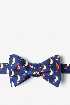 _Seas the Day Navy Blue Self-Tie Bow Tie_