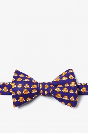 See No, Hear No, Speak No Jack Navy Blue Self-Tie Bow Tie