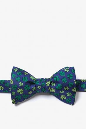 Shamrock Navy Blue Self-Tie Bow Tie