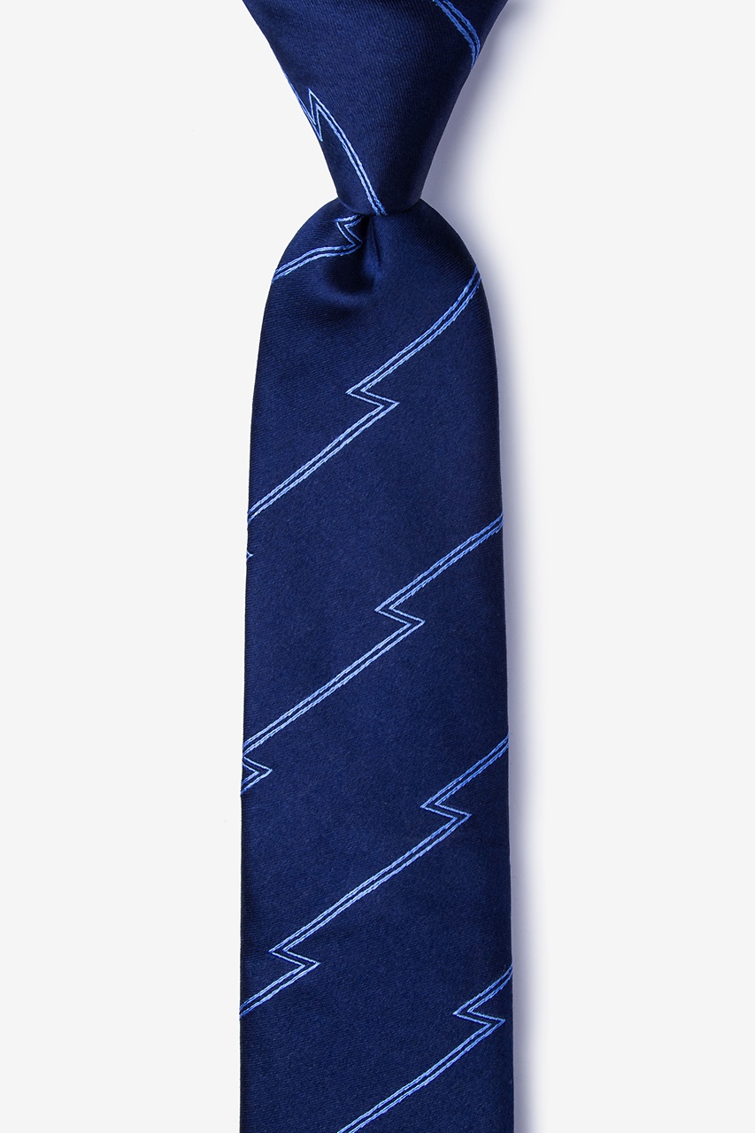 Smoky Navy Blue Skinny Tie Photo (0)