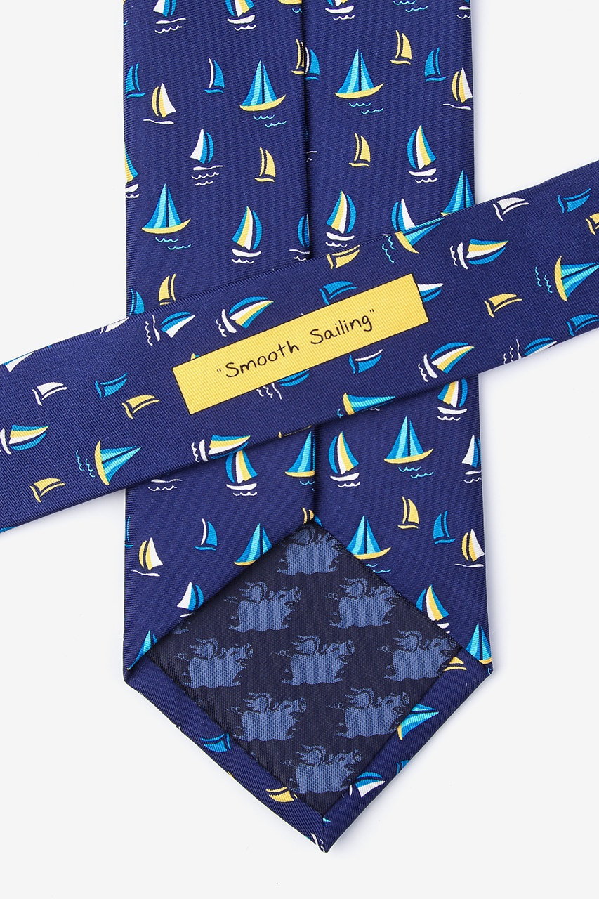 Smooth Sailing Navy Blue Extra Long Tie Photo (2)