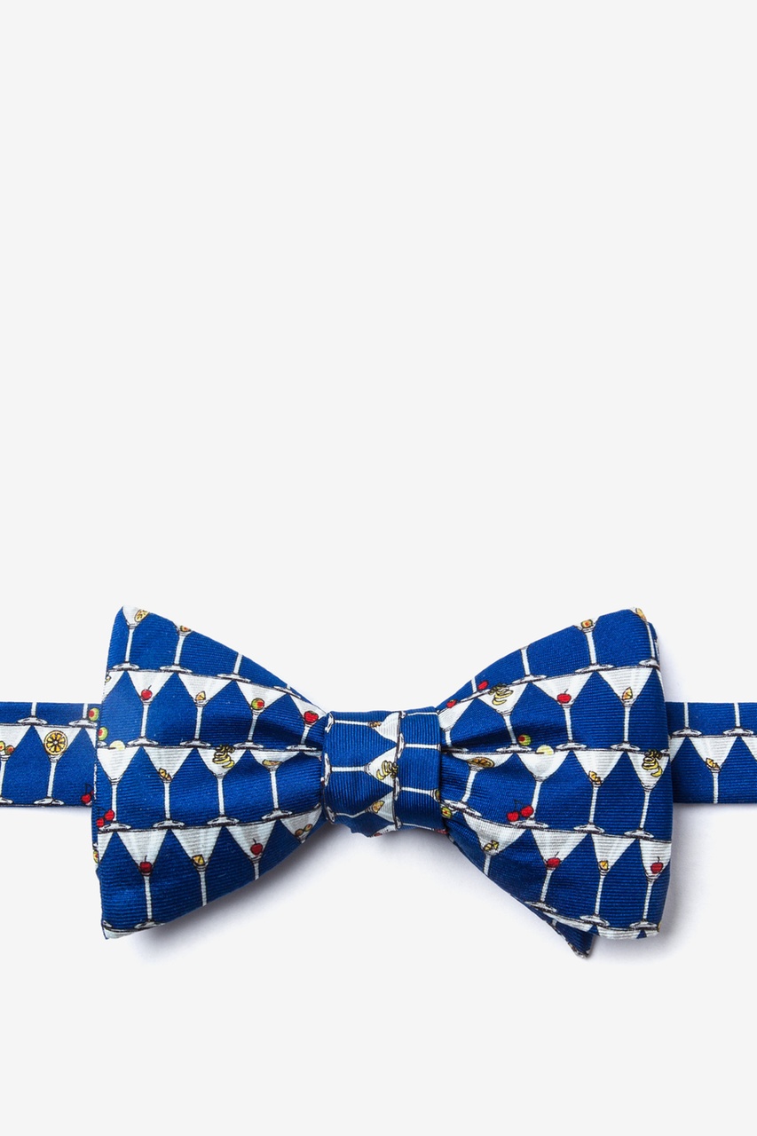 Stack of Martinis Navy Blue Self-Tie Bow Tie Photo (0)