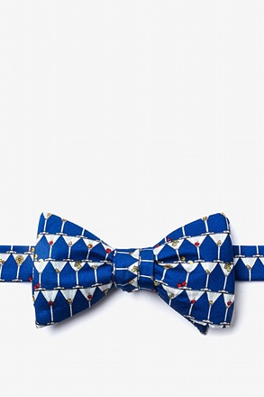 Stack of Martinis Navy Blue Self-Tie Bow Tie