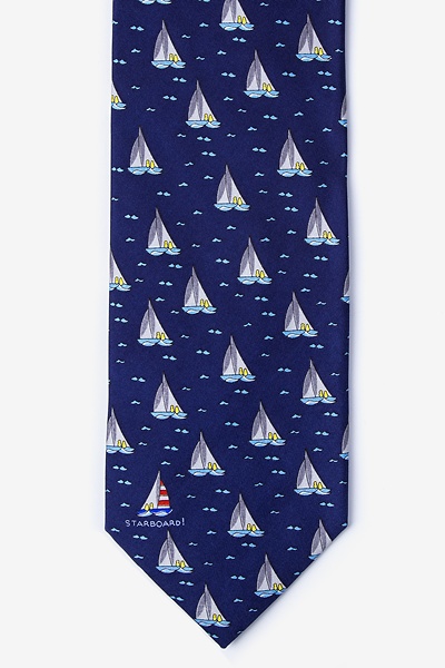 Navy Blue Silk Starboard Tie