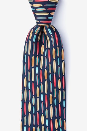 _Surf's Up Navy Blue Extra Long Tie_