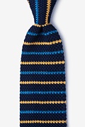 Swiss Stripe Navy Blue Knit Tie Photo (0)