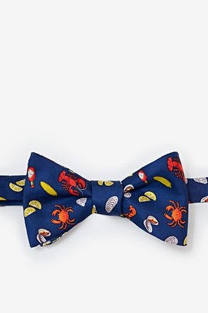 The Clambake Navy Blue Self-Tie Bow Tie