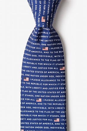 The Pledge of Allegiance Navy Blue Tie