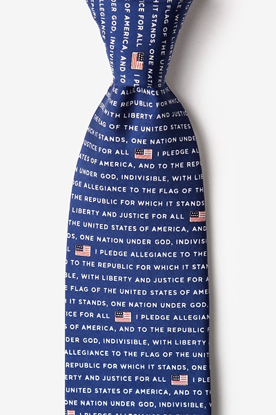 Navy Blue Silk The Pledge of Allegiance Tie