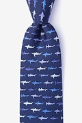 Totally Jaw-some Navy Blue Tie Photo (0)