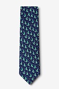 Tree-mendous Navy Blue Extra Long Tie Photo (1)