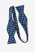 Tree-mendous Navy Blue Self-Tie Bow Tie Photo (1)