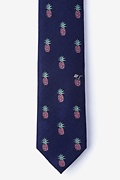 Tropic Like It's Hot Navy Blue Skinny Tie Photo (0)