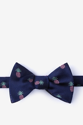 Tropic Like its Hot Navy Blue Self-Tie Bow Tie