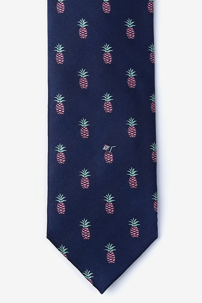 Navy Blue Silk Tropic Like its Hot Tie